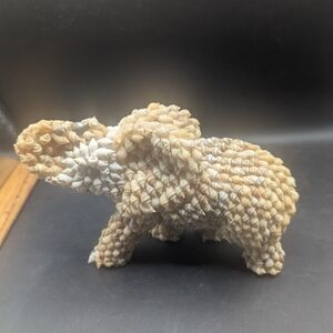 Vintage Large Sea Shell  Elephant Statue Possibly  With His Trunk Up